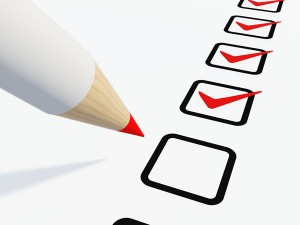 Image of a pencil with a check list.